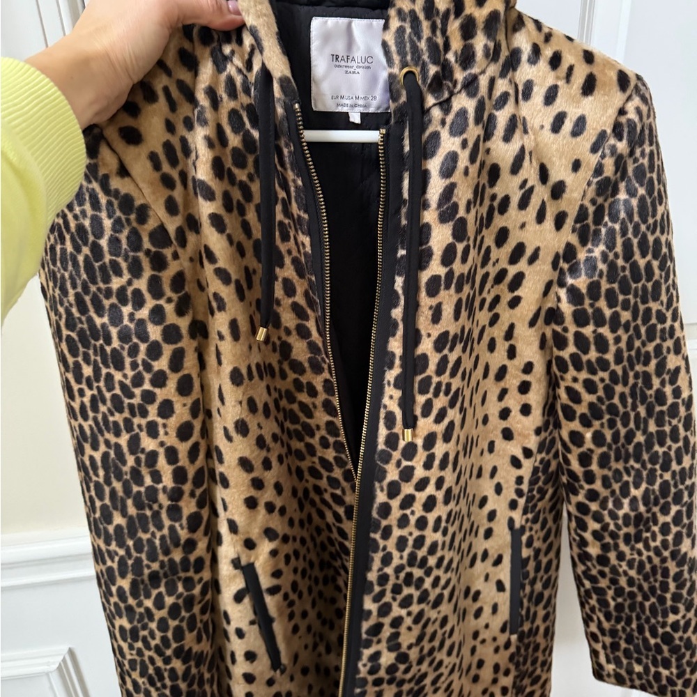 Zara Leopard Print Hooded Jacket - Picture 9 of 9